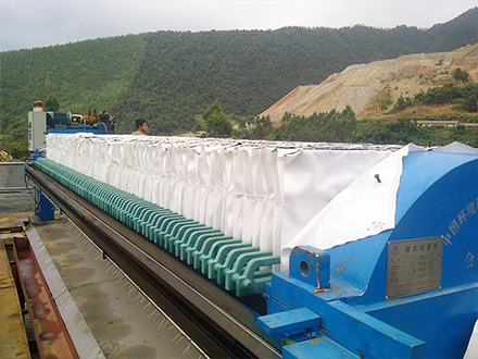 丙綸濾布800A濾布壓濾機應(yīng)用實景